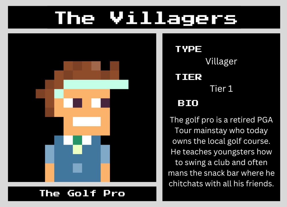 The Golf Pro biography card